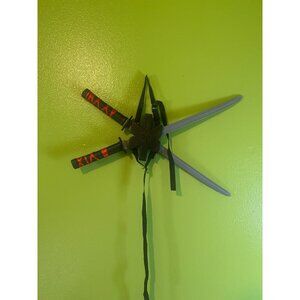 Oni Ninja Boys Costume With Hooded Jumpsuit Mask Belt & Toy Swords - Size Small